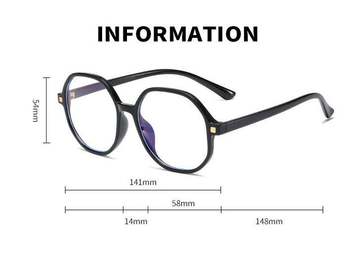 Hotony Women's Full Rim Polygon Round Tr 90 Eyeglasses B9005ds Full Rim Hotony