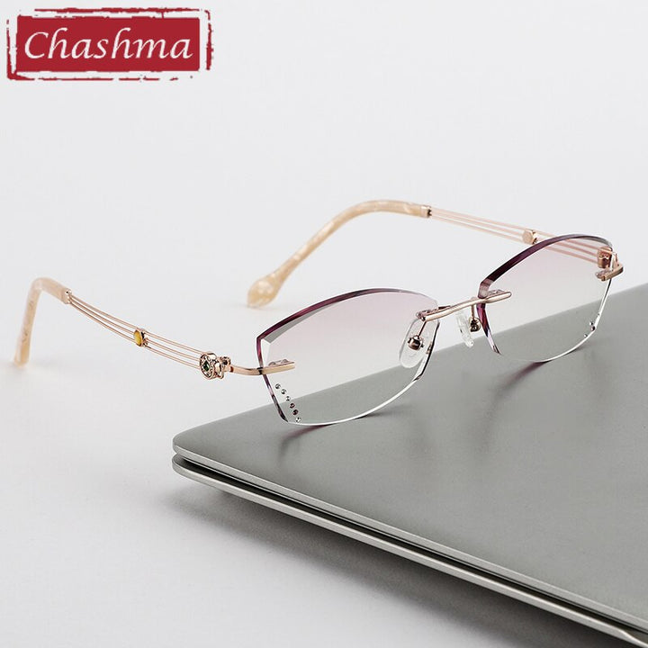 Chashma Women's Rimless Oval Titanium Eyeglasses 52008 Rimless Chashma
