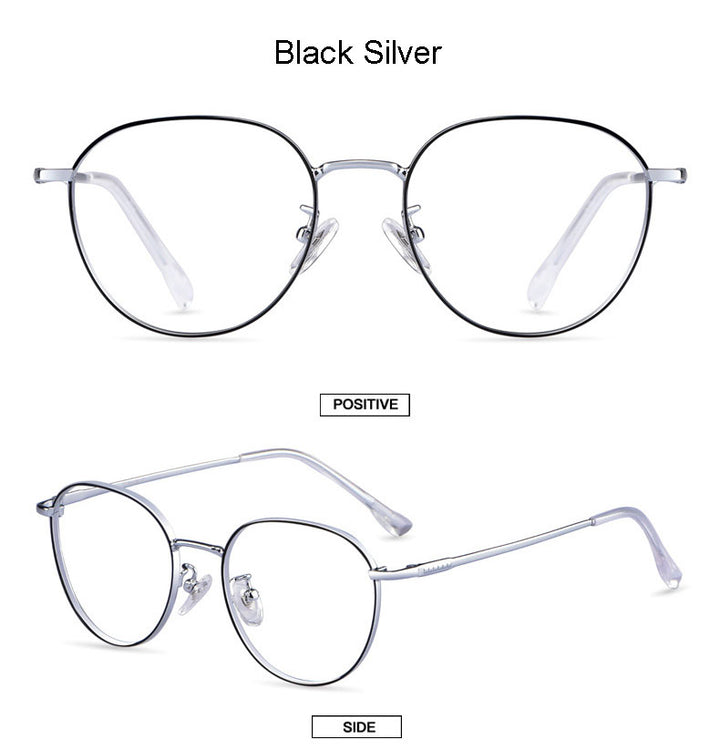Hotony Unisex Full Rim Titanium Alloy Polygonal Frame Eyeglasses 80047 Full Rim Hotony