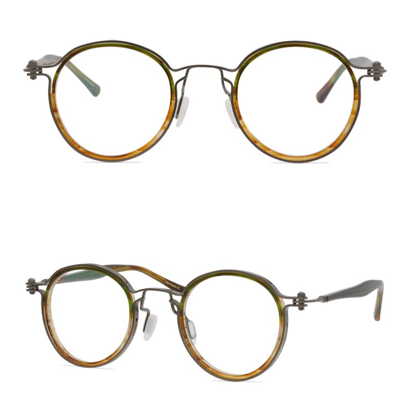 Gatenac Unisex Full Rim Round Handcrafted Acetate Alloy Frame Eyeglasses Gxyj07 Full Rim Gatenac 8