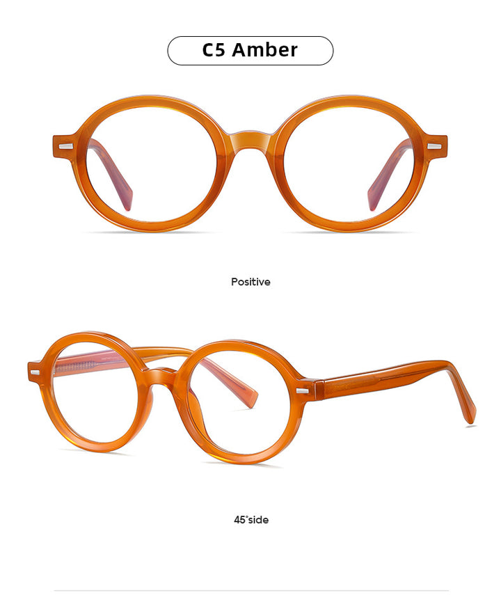 Gmei Unisex Full Rim TR 90 Titanium Round Frame Eyeglasses 2092 Full Rim Gmei Optical