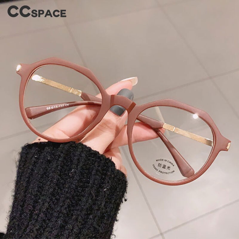CCspace Unisex Full Rim Square Round Tr 90 Titanium Frame Eyeglasses 46870 Full Rim CCspace