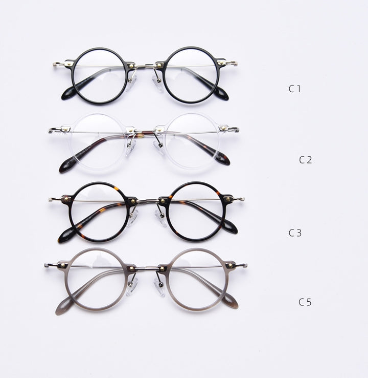 CCspace Unisex Full Rim Roud Acetate Frame Eyeglasses 49811 Full Rim CCspace