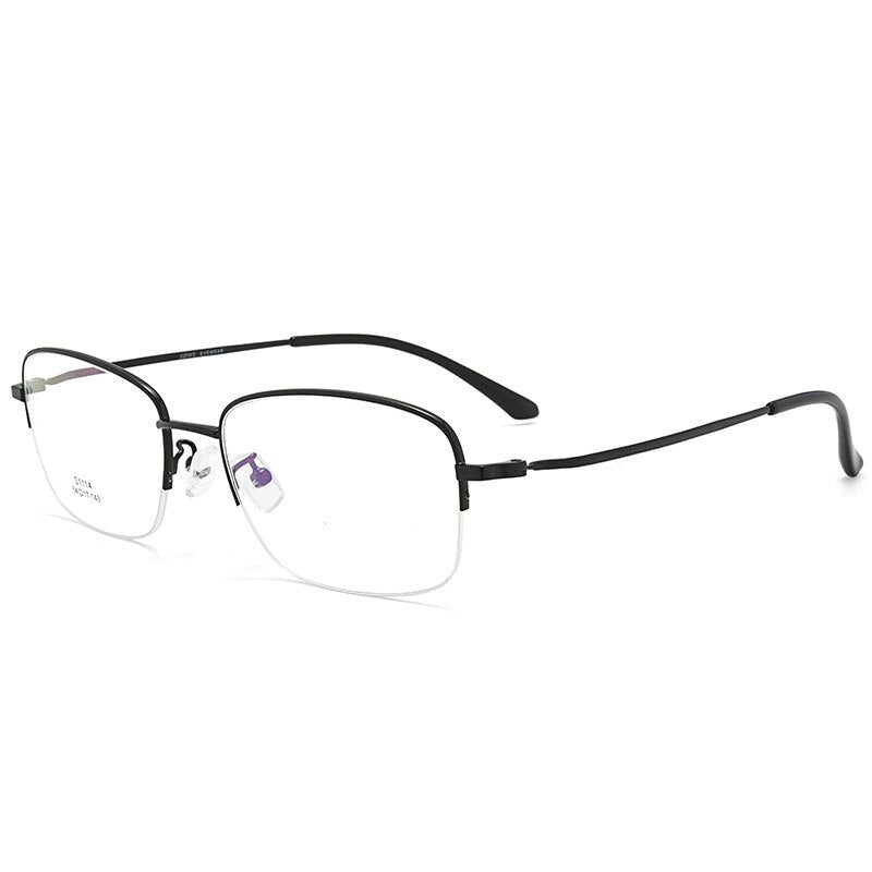 Men's Semi Rim IP Electroplated Titanium Alloy Frame Eyeglasses Zt1114 Semi Rim Bclear