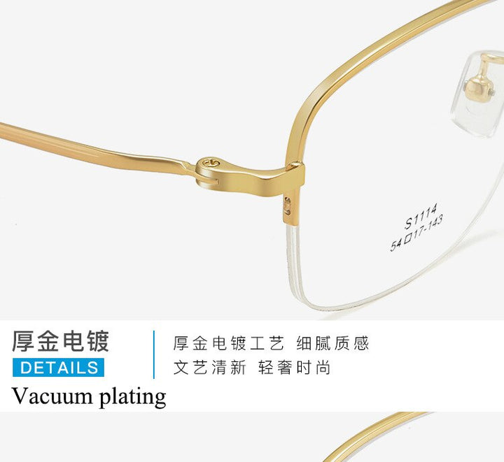 Men's Semi Rim IP Electroplated Titanium Alloy Frame Eyeglasses Zt1114 Semi Rim Bclear