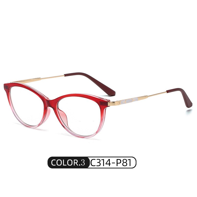 Hotony Women's Full Rim Cat Eye TR 90 Resin Alloy Frame Eyeglasses Tr2332 Full Rim Hotony C3