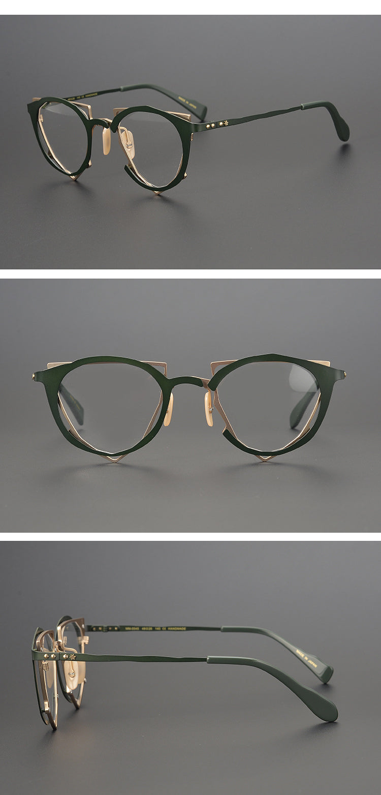 Gatenac Unisex Full Rim Triangle Alloy Frame Eyeglasses Gxyj535 Full Rim Gatenac