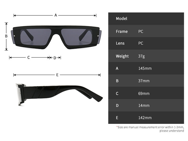 CCspace Unisex Full Rim Square Resin One Lens Steam Punk Frame Sunglasses 46532 Sunglasses CCspace Sunglasses