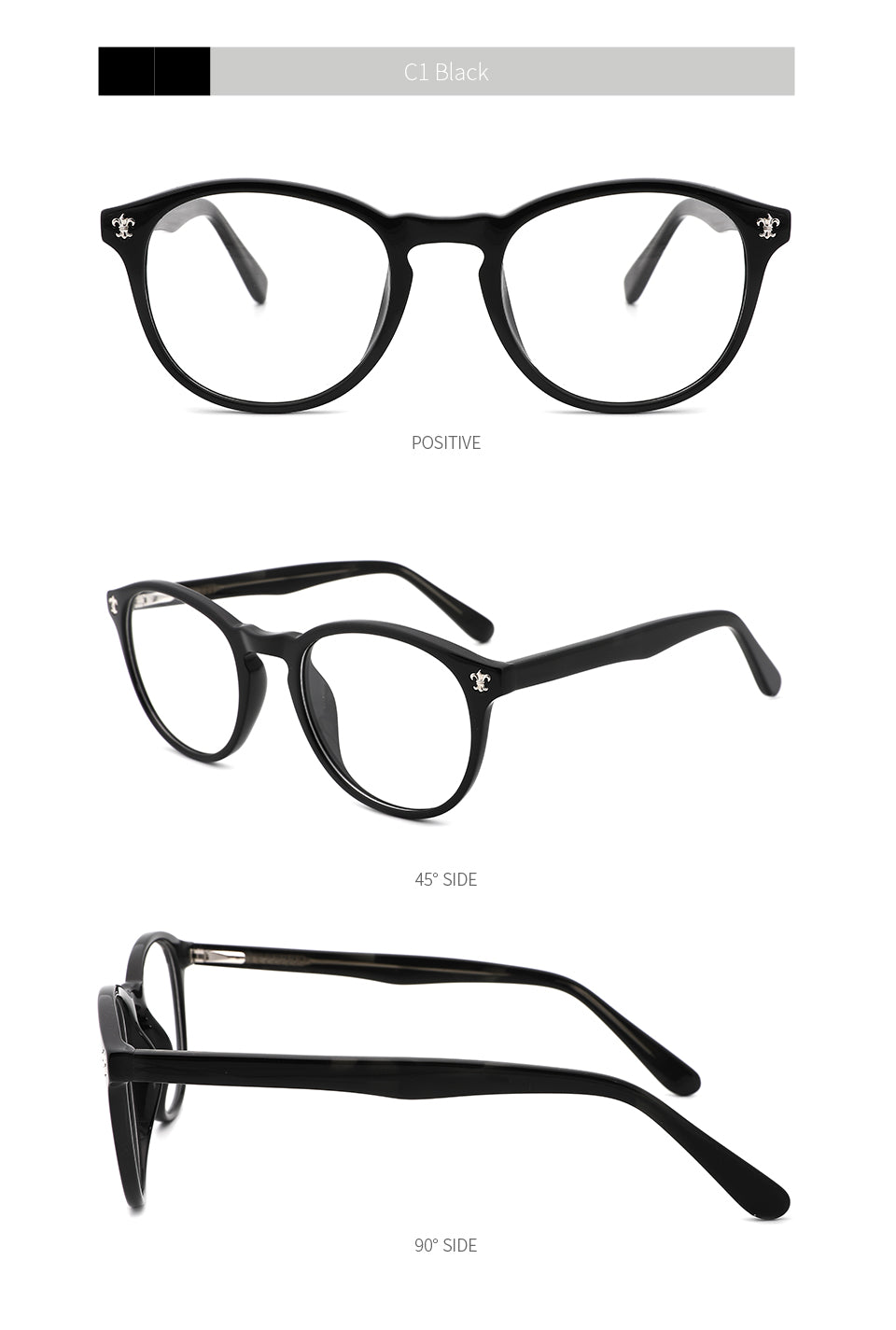 Kansept Women's Full Rim Round Injection Acetate Frame Eyeglasses Fg6003 Full Rim Kansept