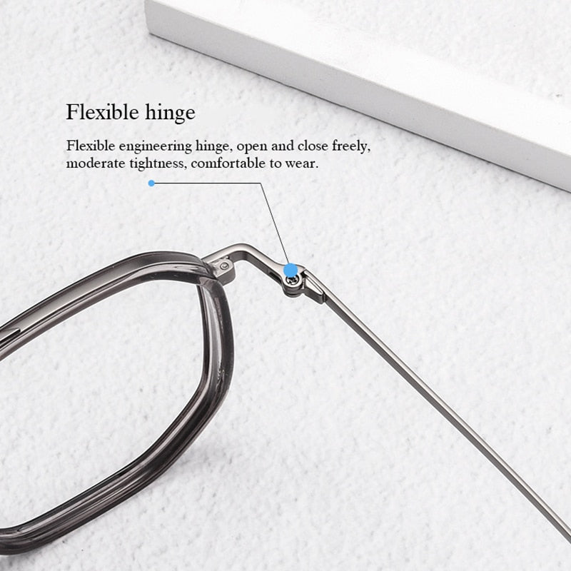 Hotochki Men's Full Rim Titanium Alloy IP Plated Frame Eyeglasses 2216yj Full Rim Hotochki