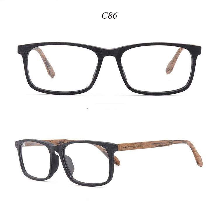 Hdcrafter Unisex Full Rim Oversized Square Wood Frame Eyeglasses 1691 Full Rim Hdcrafter Eyeglasses