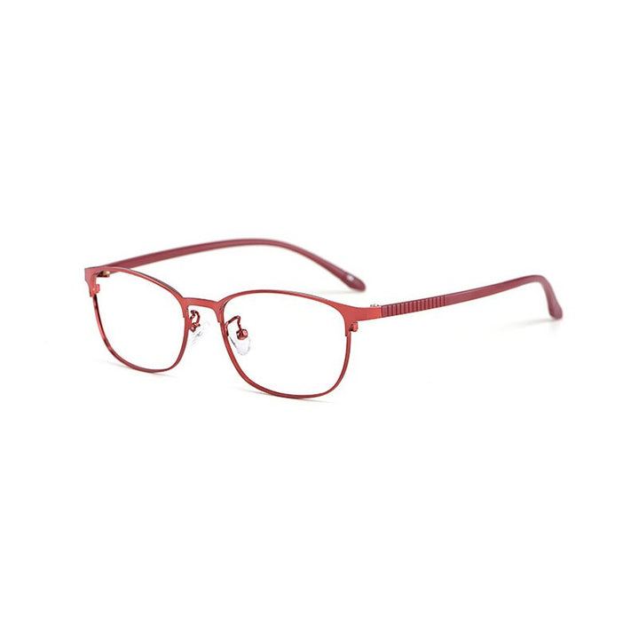 Hotony Women's Full Rim TR 90 Resin Alloy Square Frame Eyeglasses 3569 Full Rim Hotony Red