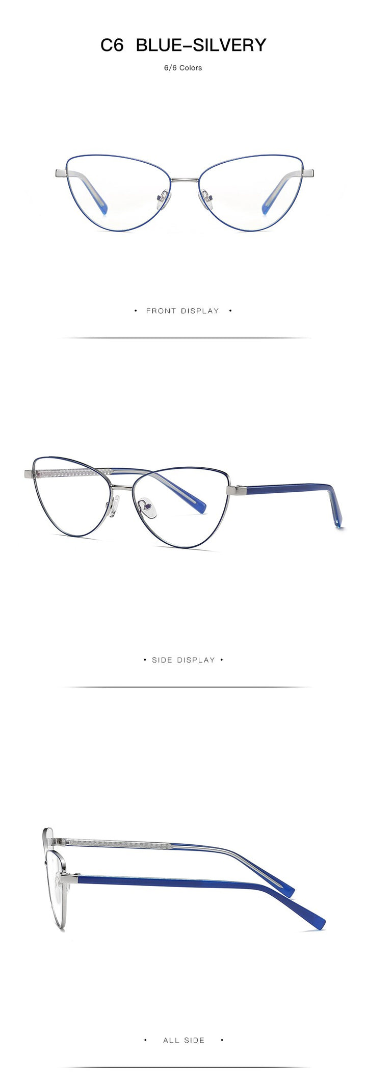 Hotochki Women's Full Rim Cat Eye Alloy Frame Eyeglasses 3006 Full Rim Hotochki