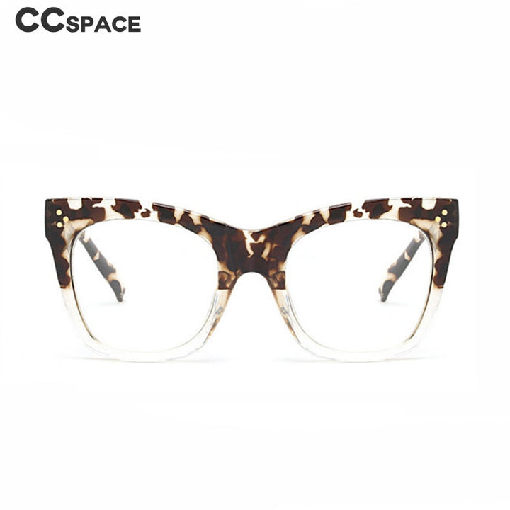 CCspace Unisex Full Rim Oversized Cat Eye Resin Alloy Frame Eyeglasses 49742 Full Rim CCspace