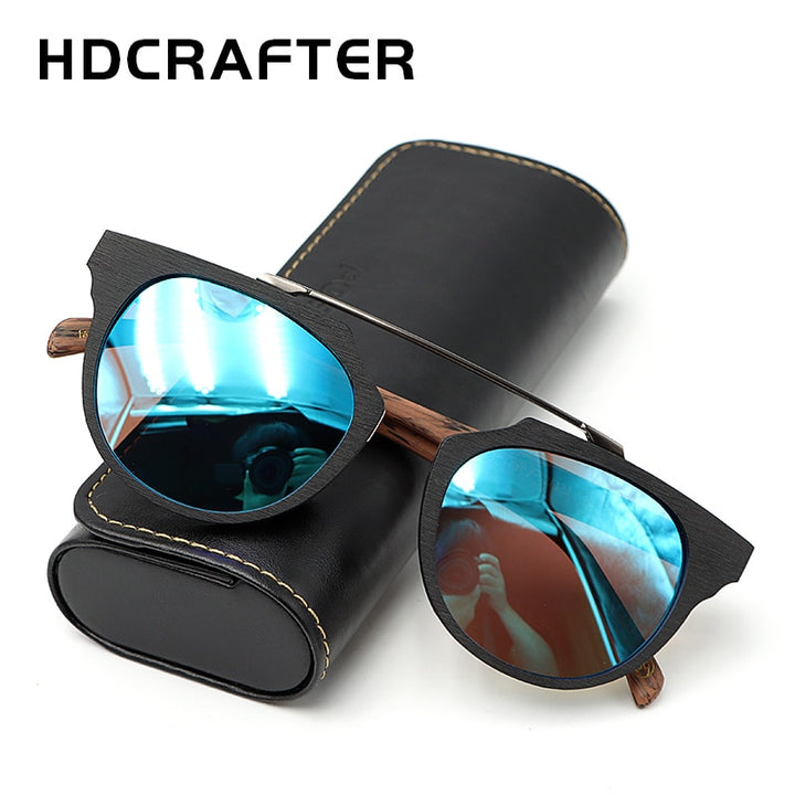 Hdcrafter Unisex Full Rim Cat Eye Wooden Acetate Frame Polarized Sunglasses Ps7177 Sunglasses HdCrafter Sunglasses