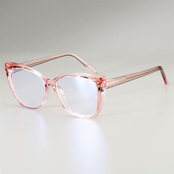 CCspace Unisex Full Rim Square Cat Eye Tr 90 Titanium Frame Eyeglasses 51014 Full Rim CCspace pink