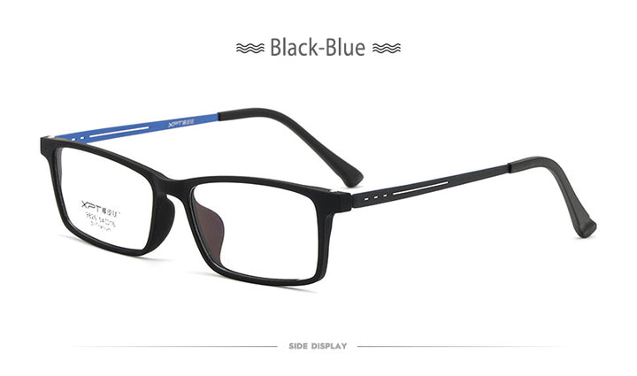 Hotony Unisex Full Rim Rectangle TR 90 Resin B Titanium Frame Eyeglasses 9826 Full Rim Hotony