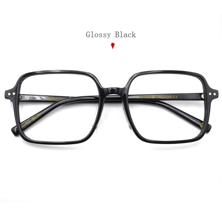 Hdcrafter Women's Full Rim Oversized Square Acetate Frame Eyeglasses Ps9105 Full Rim Hdcrafter Eyeglasses Black