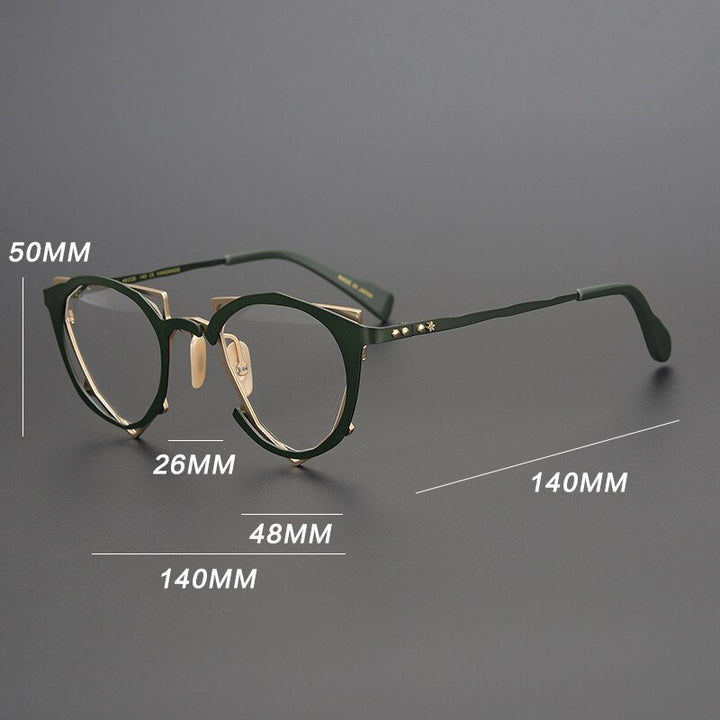 Gatenac Unisex Full Rim Triangle Alloy Frame Eyeglasses Gxyj535 Full Rim Gatenac