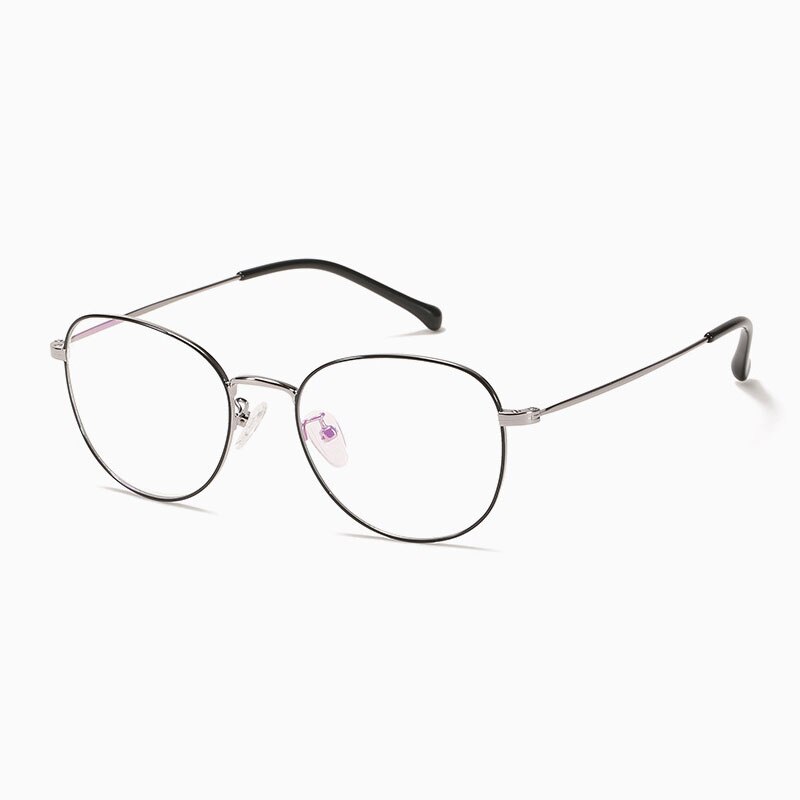 Hotony Unisex Full Rim Polygon Round Alloy Eyeglasses 7444 Full Rim Hotony