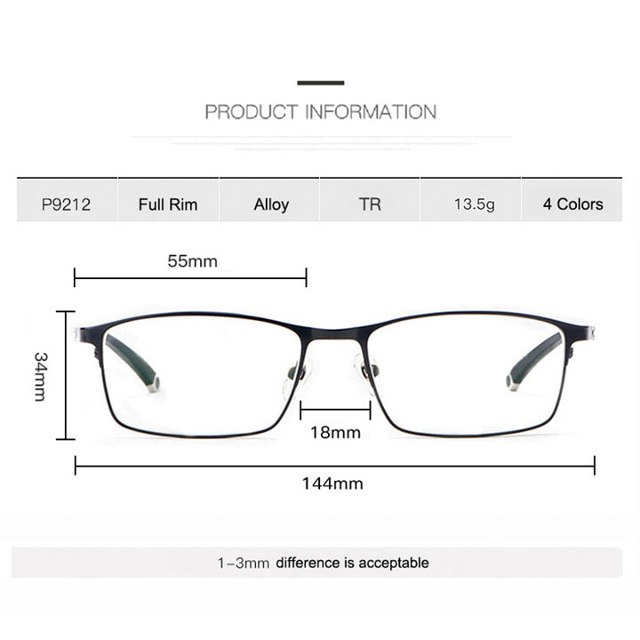 Hotochki Unisex Full/Semi Rim Alloy Frame Eyeglasses P9211 Semi Rim Hotochki