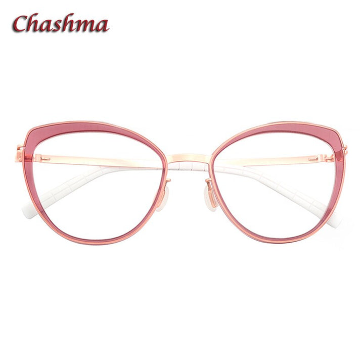 Chashma Ochki Women's Full Rim Square Cat Eye Acetate Alloy Eyeglasses 8908 Full Rim Chashma Ochki