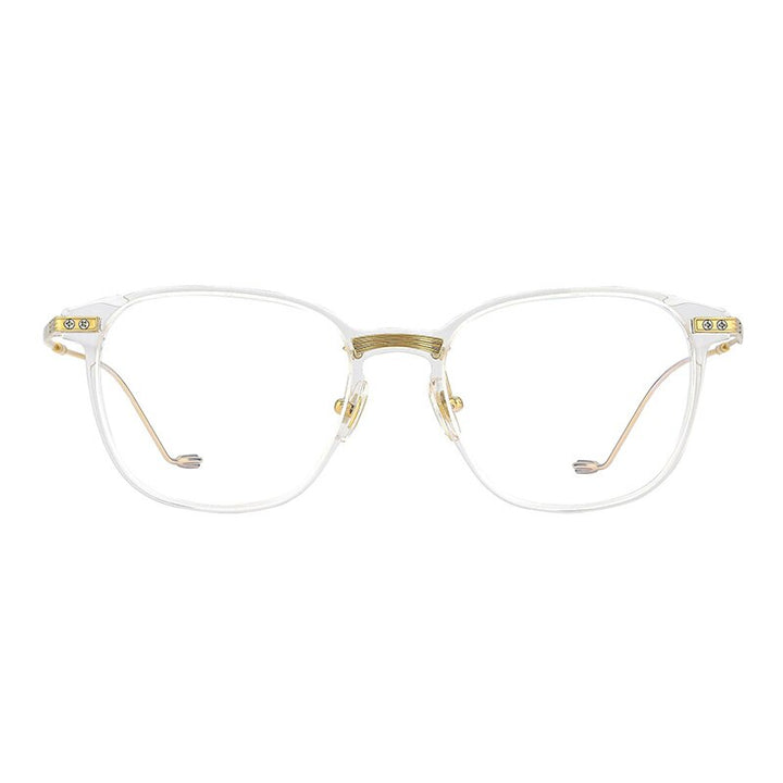 Aissuarvey Titanium Acetate Plated Full Horn Rim Square Frame Unisex Eyeglasses Frame Aissuarvey Eyeglasses clear gold CN 
