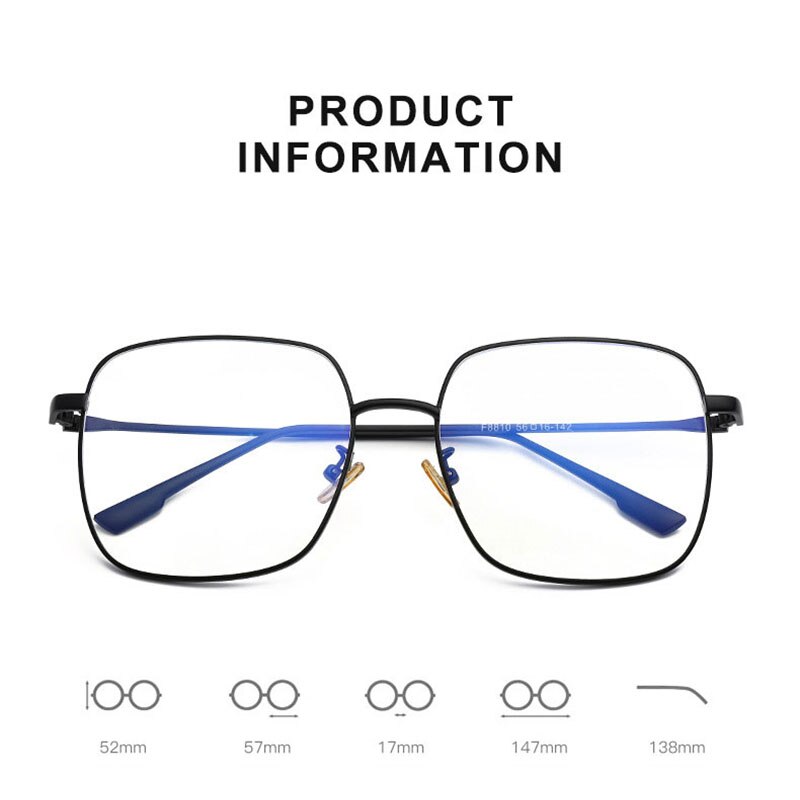 Hotony Unisex Full Rim Square Alloy Eyeglasses  8810 Full Rim Hotony   