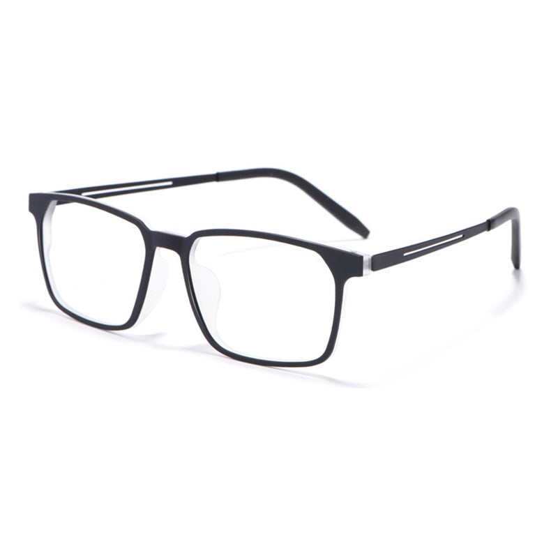 Unisex Eyeglasses Plastic Titanium Flexible Legs Tr90 8878 Frame Gmei Optical BLACK-WHITE  