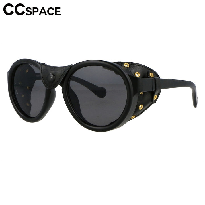 CCspace Unisex Full Rim Round Steampunk Resin Frame Sunglasses 46311 Sunglasses CCspace Sunglasses