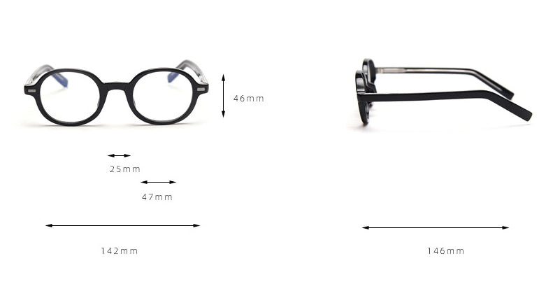 CCspace Unisex Full Rim Oval Tr 90 Titanium Frame Acetate Leg Eyeglasses 49828 Full Rim CCspace