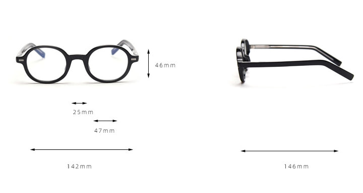 CCspace Unisex Full Rim Oval Tr 90 Titanium Frame Acetate Leg Eyeglasses 49828 Full Rim CCspace