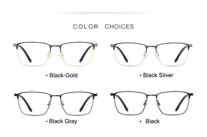 Hotony Unisex Full Rim Square Alloy Frame Eyeglasses 3007 Full Rim Hotony