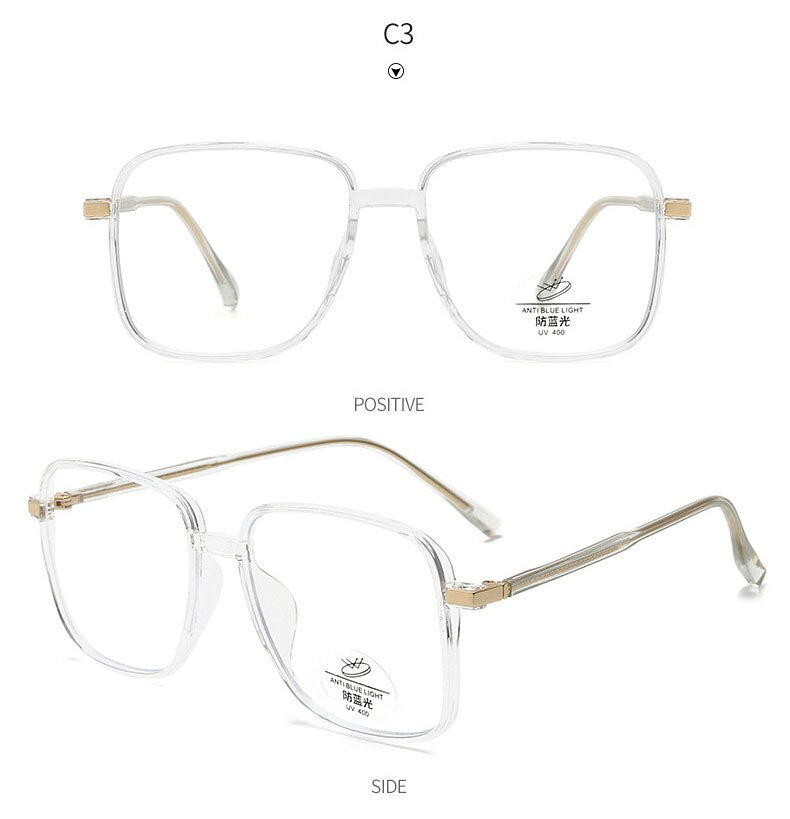 Hotony Unisex Full Rim Square TR 90 Resin Frame Eyeglasses 8877 Full Rim Hotony
