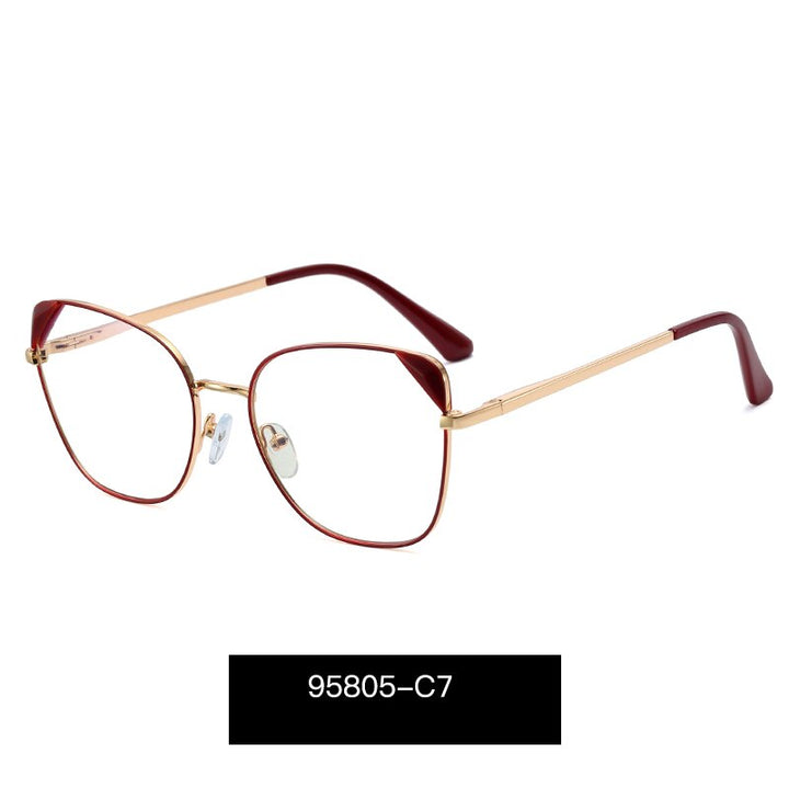 Hotony Women's Full Rim Cat Eye TR 90 Resin Alloy Frame Eyeglasses 95805 Full Rim Hotony C7