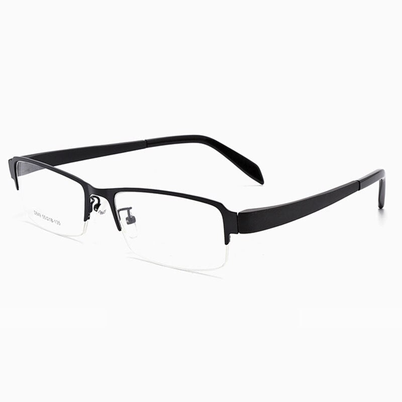 Hotochki Men's Full/Semi Rim Alloy Frame Eyeglasses D849/D845 Semi Rim Hotochki Black-Half