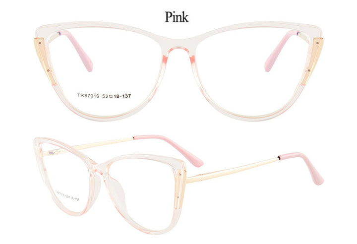 Hotony Women's Full Rim TR 90 Resin Cat Eye Frame Eyeglasses 7016 Full Rim Hotony