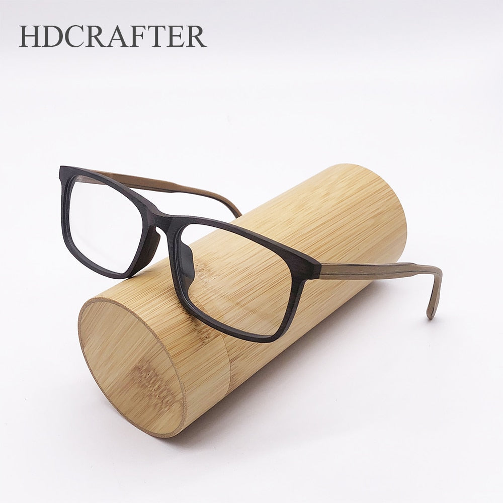 Hdcrafter Unisex Full Rim Oversized Square Wood Frame Eyeglasses 1691 Full Rim Hdcrafter Eyeglasses