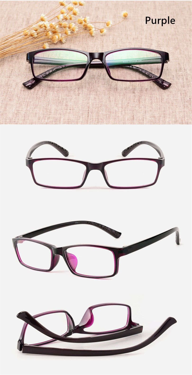 Yimaruili Unisex Full Rim TR 90 Resin Frame Customizable Lens Eyeglasses 6063 Full Rim Yimaruili Eyeglasses