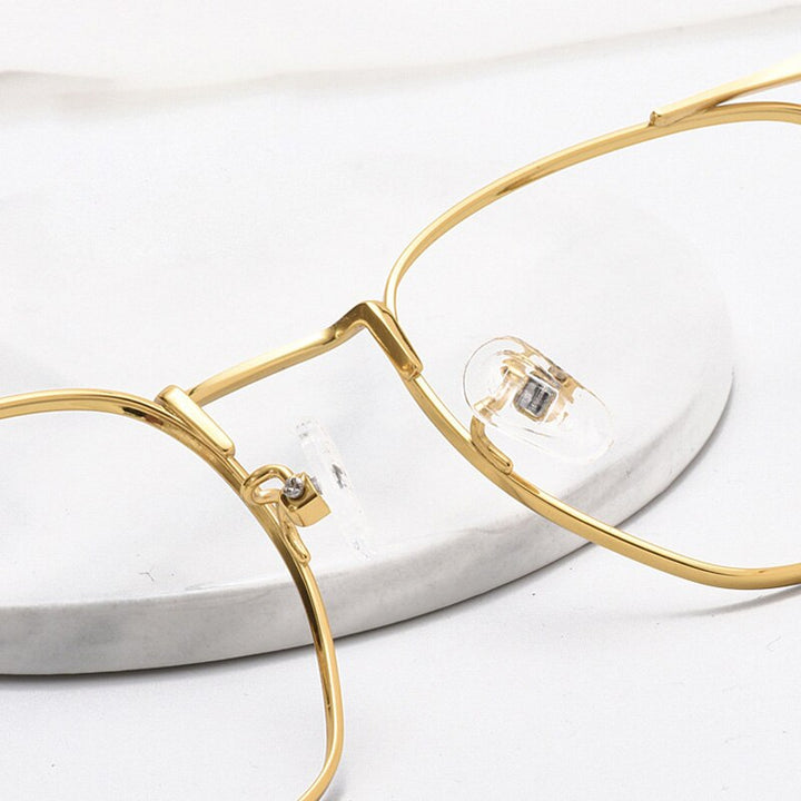 Muzz Men's Full Rim Round Polygon Titanium Frame Eyeglasses S10901 Full Rim Muzz