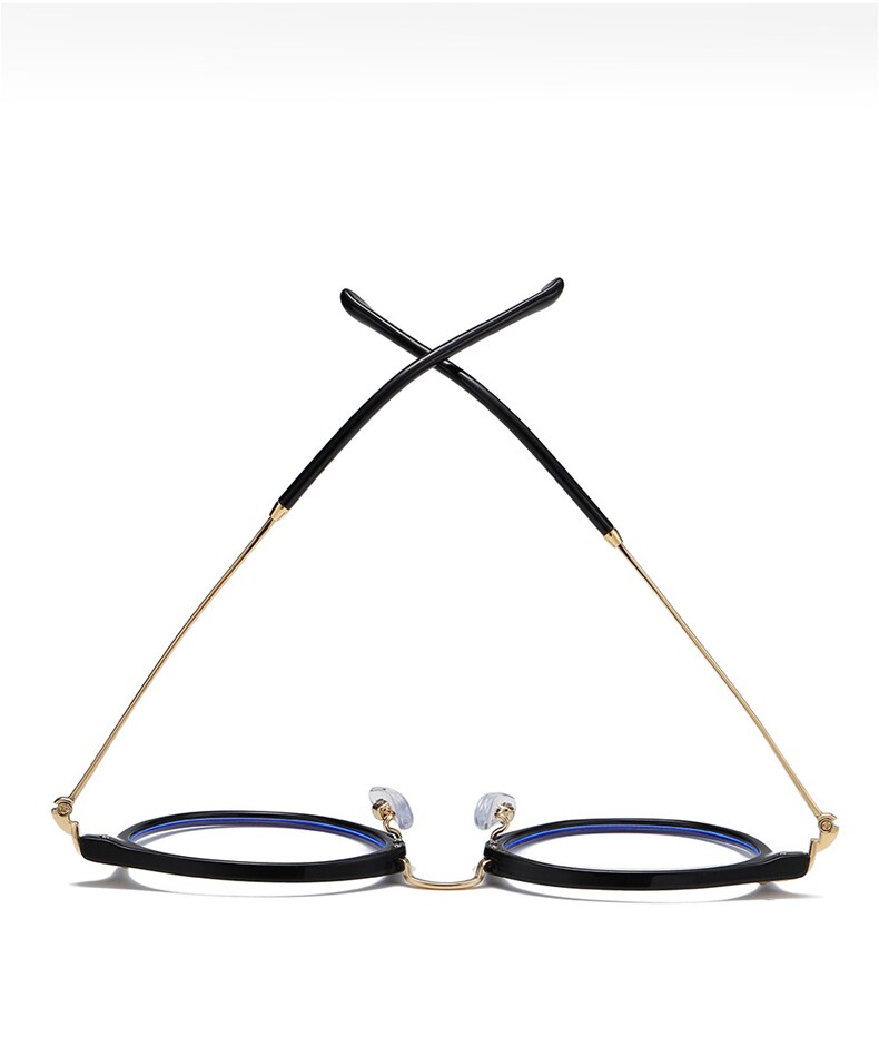 Yimaruili Women's Full Rim Round Resin Metal Frame Eyeglasses 8303 Full Rim Yimaruili Eyeglasses