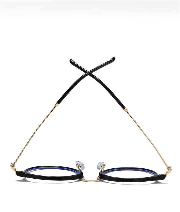 Yimaruili Women's Full Rim Round Resin Metal Frame Eyeglasses 8303 Full Rim Yimaruili Eyeglasses