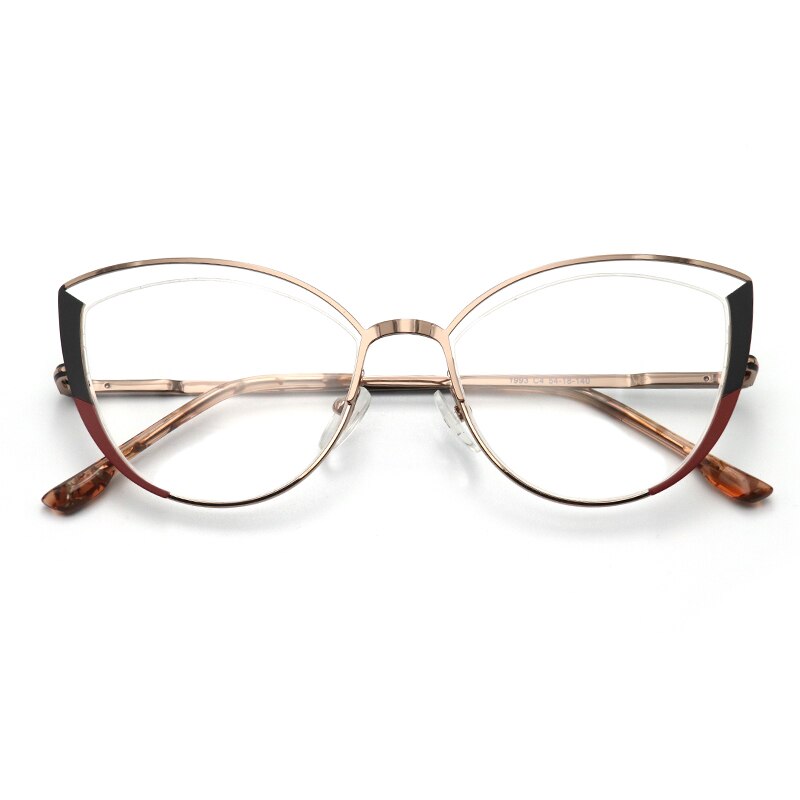 Laoyehui Women's Full Rim Cat Eye Acetate Alloy Reading Glasses Anti-Blue Light 1993 Reading Glasses Laoyehui Gold