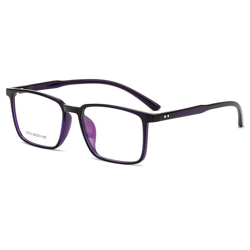 KatKani Unisex Full Rim Square TR 90 Frame Eyeglasses D115 Full Rim KatKani Eyeglasses Dark Blue  