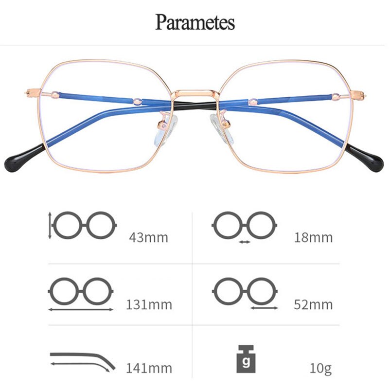 Hotony Unisex Full Rim Square Alloy Eyeglasses  Zy1917 Full Rim Hotony