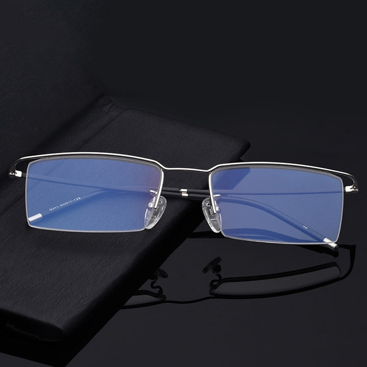 Hotochki Unisex Semi Rim Titanium Alloy Frame Eyeglasses 6341 Semi Rim Hotochki