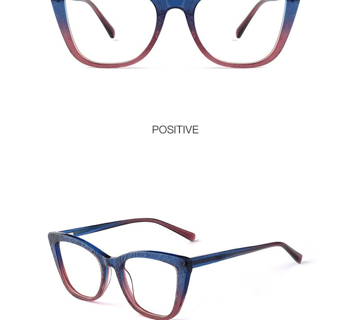 Hotochki Women's Full Rim Cat Eye TR-90 Resin Acetate Frame Eyeglasses Z508 Full Rim Hotochki