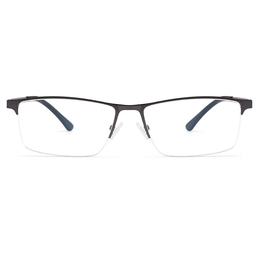 Gmei Men's Semi Rim Square Titanium Alloy Eyeglasses S41001 Semi Rim Gmei Optical