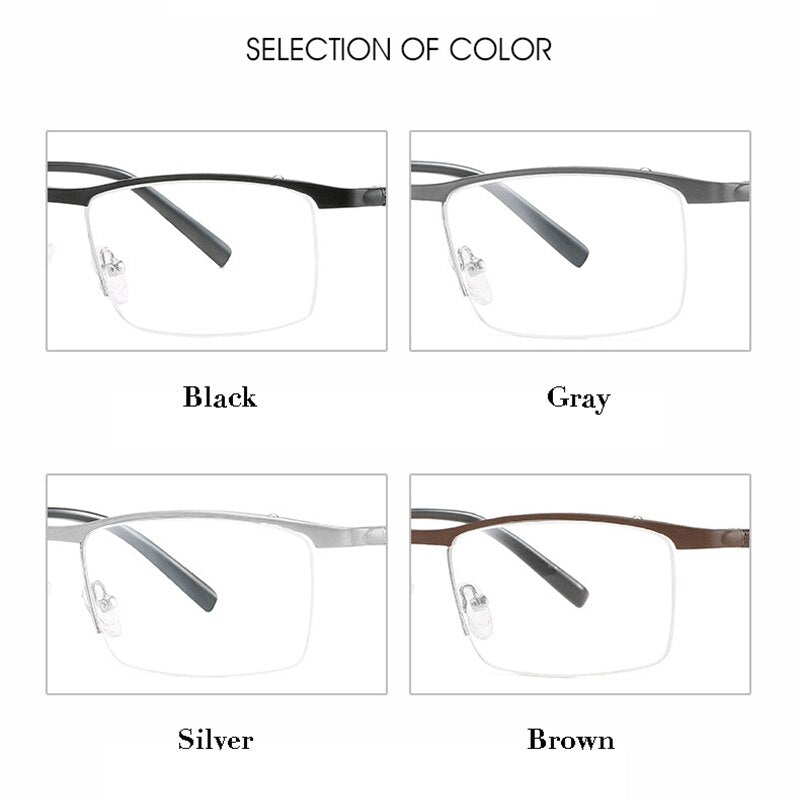 Hotony Unisex Semi Rim Square Alloy Frame Eyeglasses 6303 Semi Rim Hotony
