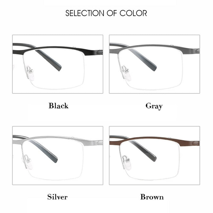 Hotony Unisex Semi Rim Square Alloy Frame Eyeglasses 6303 Semi Rim Hotony